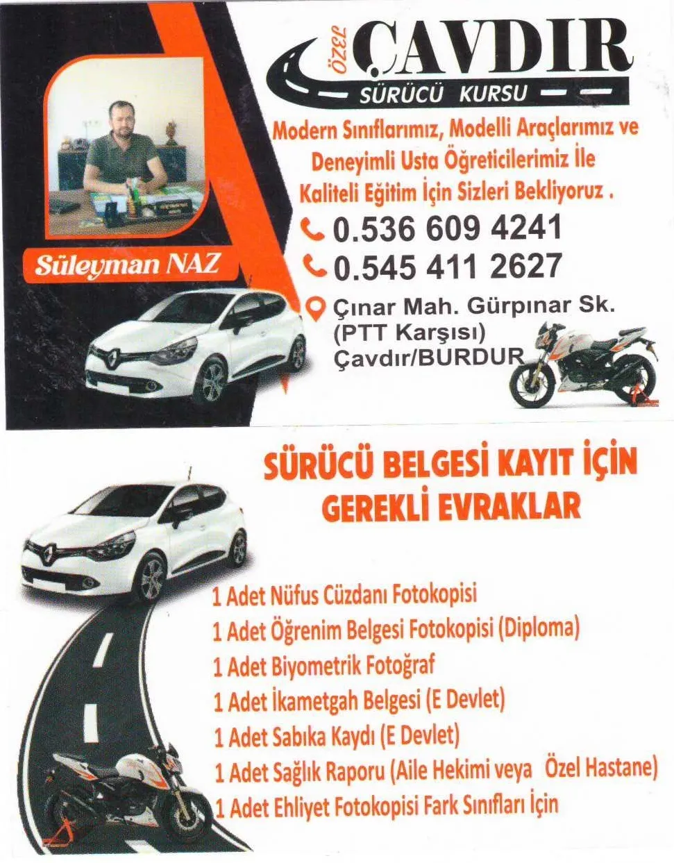 KAYIT İÇİN GEREKLİ EVRAKLAR